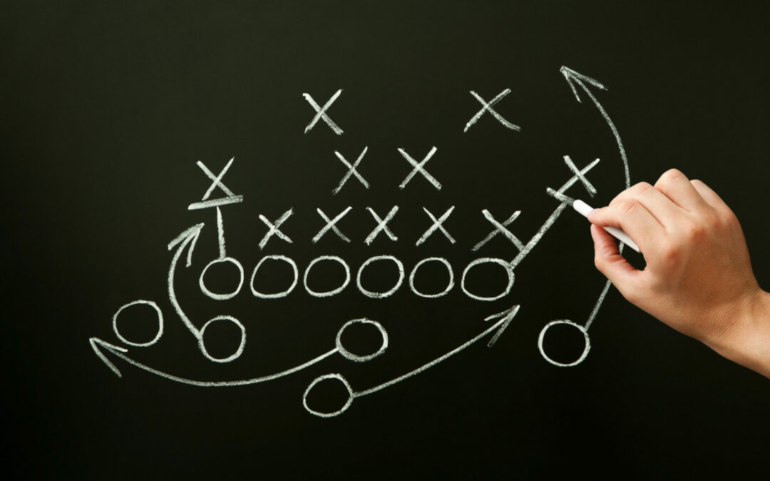 Coach,Drawing,American,Football,Or,Rugby,Game,Playbook,,Strategy,And